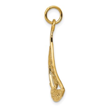 14k Filigree Sailboat Charm — alternate view