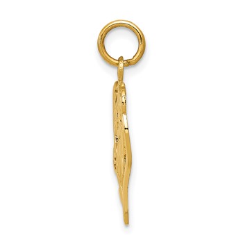 14k #1 MOM Heart Charm — alternate view