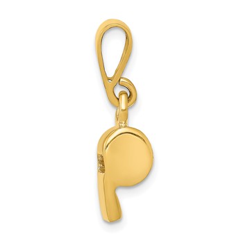 14K 3-D Sports Whistle Pendant — alternate view