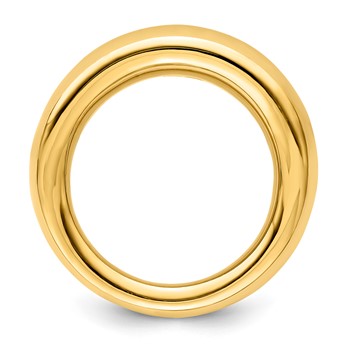Sterling Silver high polished dome ring-yellow — alternate view