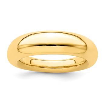 Sterling Silver high polished dome ring-yellow