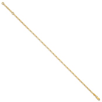 14k Polished Anchor Link 9 inch Plus 1 inch Extender - Total 10 inch Anklet — alternate view
