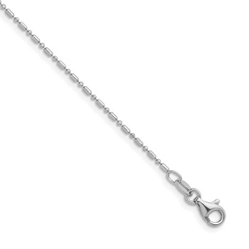 Sterling Silver Italian Made Platinum-plated Palline 16 inch with a 2 inch extention Chain