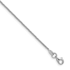 Image of Sterling Silver Platinum-Plated Fancy Glitter 16 inch with a 2 inch extention Italian Rope Chain