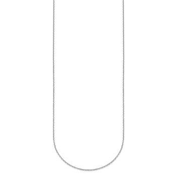 Sterling Silver Platinum-plated Thin 16 inch with a 2 inch extention Cable Chain — alternate view