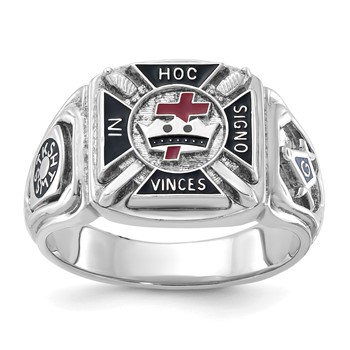 10kw IBGoodman Mens Knights Templar Enameled Masonic Ring