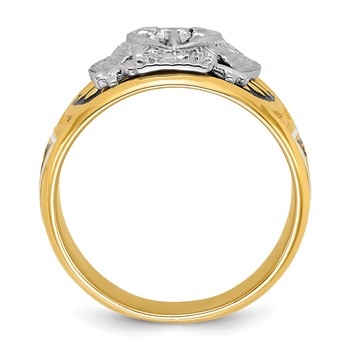 IBGoodman 14k Two-tone Men's Polished and Textured 32nd Degree Scottish Rite Masonic Ring Mounting — alternate view