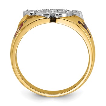 IBGoodman 10k Two-tone Men's Polished Masonic Shriner's Ring Mounting — alternate view