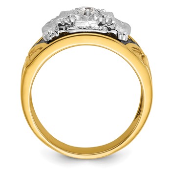 IBGoodman 14k Two-tone Men's Polished and Textured 32nd Degree Scottish Rite Masonic Ring Mounting — alternate view