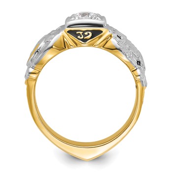 IBGoodman 14k Two-tone Men's Polished and Textured Double Eagle Masonic Shriner's Ring Mounting — alternate view