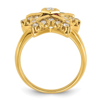 IBGoodman 10k Women's Polished Eastern Star Masonic Ring Mounting — alternate view