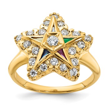 IBGoodman 10k Women's Polished Eastern Star Masonic Ring Mounting