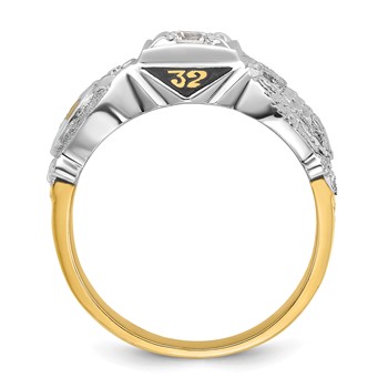 IBGoodman 14k Two-tone Men's Polished and Textured Double Eagle Masonic Shriner's Ring Mounting — alternate view