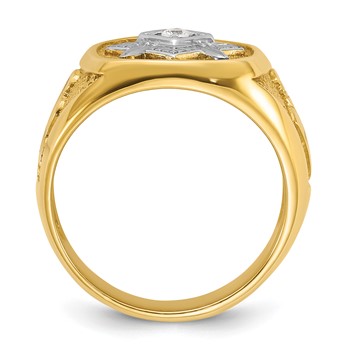 IBGoodman 14k Men's Polished and Textured Blue Lodge Master Masonic Ring Mounting — alternate view