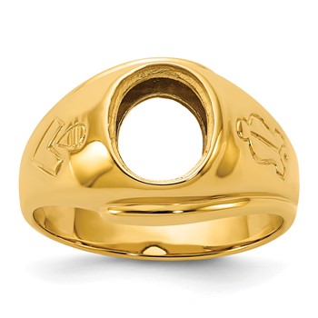 IBGoodman 14k Men's Polished and Grooved Blue Lodge Master Masonic Ring Mounting