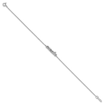 Sterling Silver Rhodium-plated CZ "CREATE" 7.25in Bracelet — alternate view