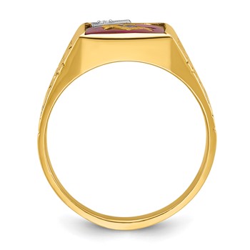 IBGoodman 14k Two-tone Men's Polished and Textured Blue Lodge Master Masonic Ring Mounting — alternate view