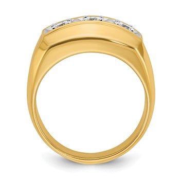 IB Goodman 14k Two-tone Mens Polished and Satin 3-Stone Ring Mounting — alternate view