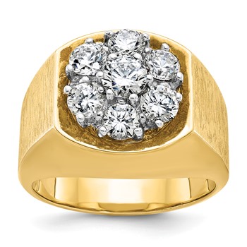 IBGoodman 14k Two-tone Men's Polished and Satin Round Cluster Ring Mounting