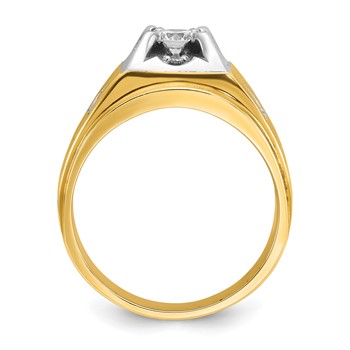 IB Goodman 14k Two-tone Mens Polished and Satin Diamond Ring Mounting — alternate view