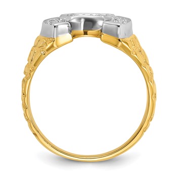 IB Goodman 14k Two-tone Mens Horseshoe Diamond Ring Mounting — alternate view