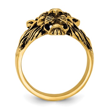 IB Goodman 14k Mens Diamond and Ruby Antiqued Lion Ring Mounting — alternate view