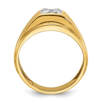 IB Goodman 14k Two-tone Mens Polished and Satin Diamond Ring Mounting — alternate view