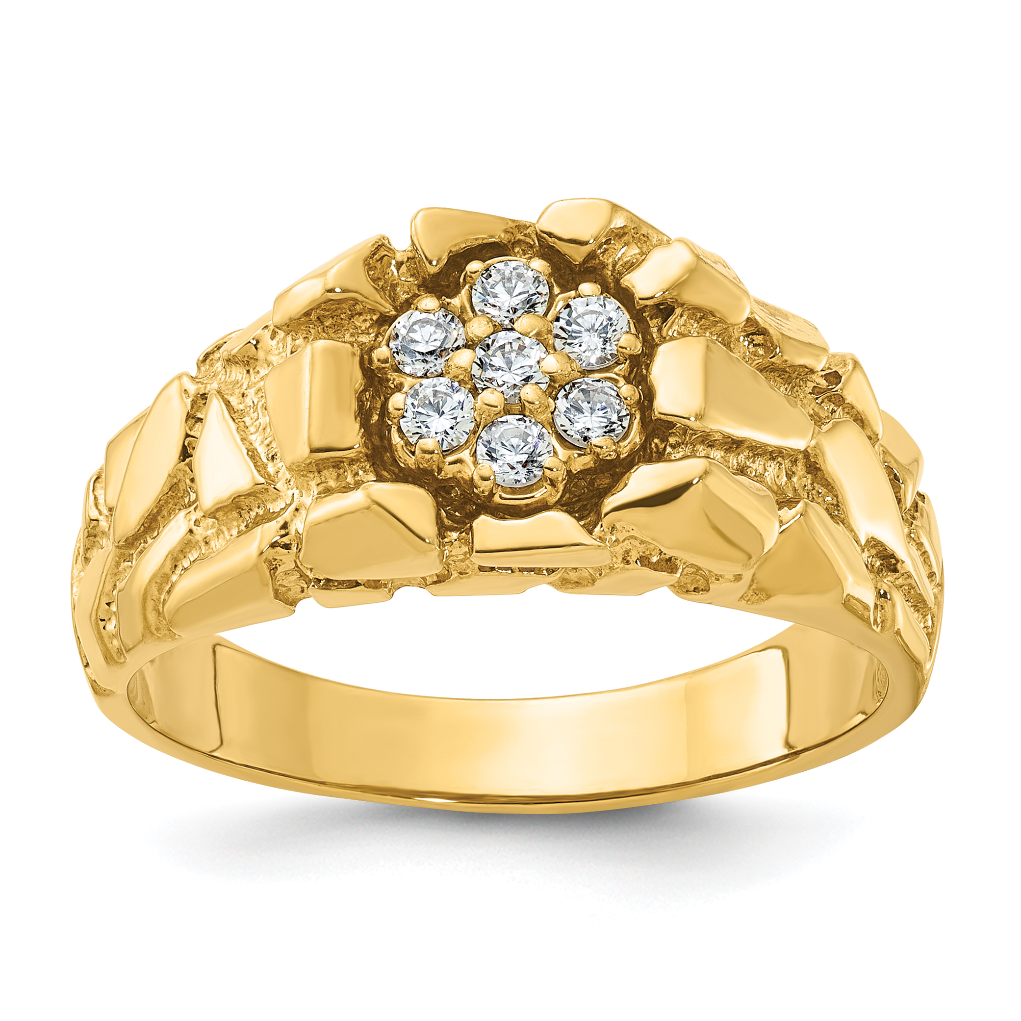 14k Two Tone 1 ct Lab Grown Diamond VS/SI+ G+ Men's Cluster