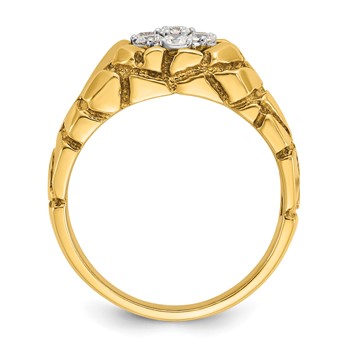 14k Two-tone IBGoodman Men's Diamond Nugget Cluster Complete Ring — alternate view