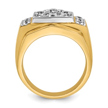 IB Goodman 14k Two-tone Mens Polished and Satin Cluster Ring Mounting — alternate view