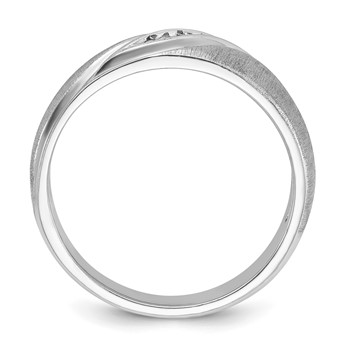 IBGoodman 14k White Gold Polished and Satin Men's Ring Mounting — alternate view