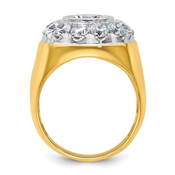 IBGoodman 14k Two-Tone 2 1/2 carat Lab Grown Diamond VS/SI+ G+ Semi-Mount Men's Cluster Ring — alternate view
