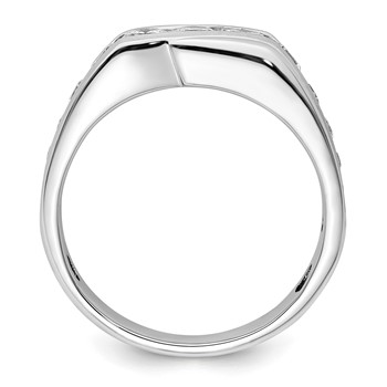 IBGoodman 14k White Gold 1 3/8 carat Lab Grown Diamond VS/SI+ G+ Complete Satin Men's Ring — alternate view
