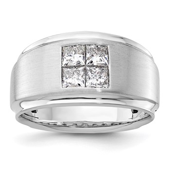 IBGoodman 14k White Gold 7/8 carat Lab Grown Diamond VS/SI+ G+ Complete Men's Ring