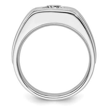 IBGoodman 14k White Gold with Black Rhodium Satin Men's Ring Mounting — alternate view