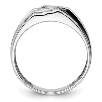 IBGoodman 14k White Gold with Black Rhodium 3/8 carat Lab Grown Diamond VS/SI+ G+ Complete Satin Men's Ring — alternate view