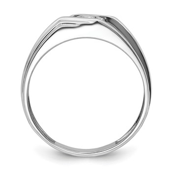 IBGoodman 14k White Gold with Black Rhodium 1/2 carat Lab Grown Diamond VS/SI+ G+ Complete Satin Men's Ring — alternate view