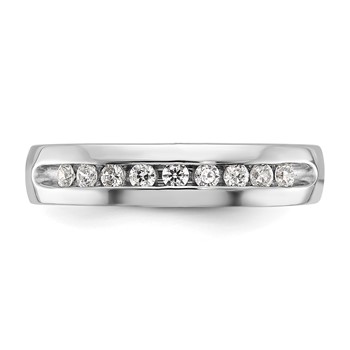 14k White Gold IBGoodman Men's Polished 9-Stone Ring Mounting — alternate view