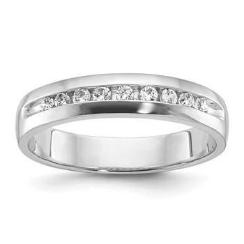 14k White Gold IBGoodman Men's Polished 9-Stone Ring Mounting