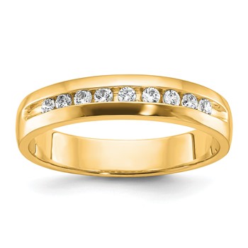14k Yellow Gold IBGoodman Men's Polished 9-Stone Ring Mounting