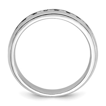 14k White Gold IBGoodman Men's Polished 9-Stone Ring Mounting — alternate view