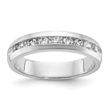 IBGoodman 14k White Gold 1/2 carat Lab Grown Diamond VS/SI+ G+ Nine Stone Complete Polished Men's Ring
