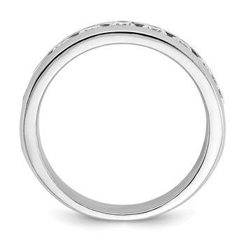 IBGoodman 14k White Gold Men's Polished 9-Stone 1 Carat AA Quality Diamond Ring — alternate view