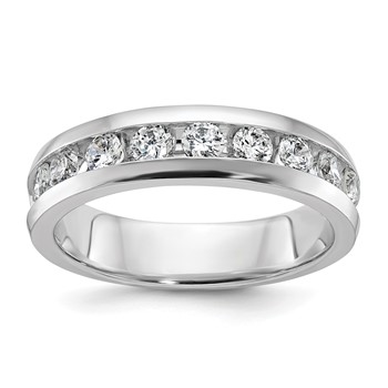 IBGoodman 14k White Gold 1 carat Lab Grown Diamond VS/SI+ G+ Nine Stone Complete Polished Men's Ring