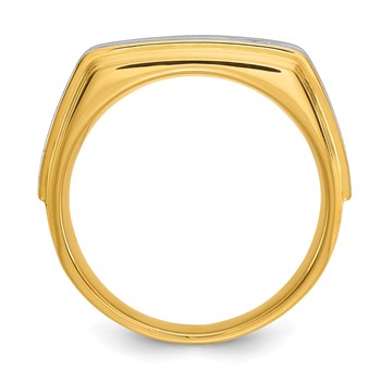 Men's Yellow Gold 1/4ct Diamond Solitaire Ring W/Soft Satin Finish Mounting — alternate view