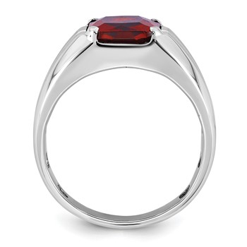 IB Goodman 14k White Gold Mens Barrel Gemstone and Diamond Ring Mounting — alternate view