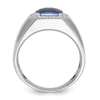 IB Goodman 14k White Gold Mens Gemstone and Diamond Ring Mounting — alternate view