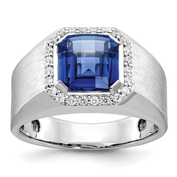IB Goodman 14k White Gold Mens Gemstone and Diamond Ring Mounting