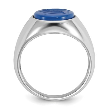 SS IBGoodman Blue Agate Intaglio Complete Ring — alternate view