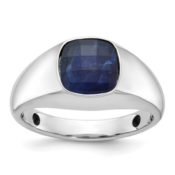 IB Goodman 14k White Gold Mens Cushion Gemstone Ring Mounting